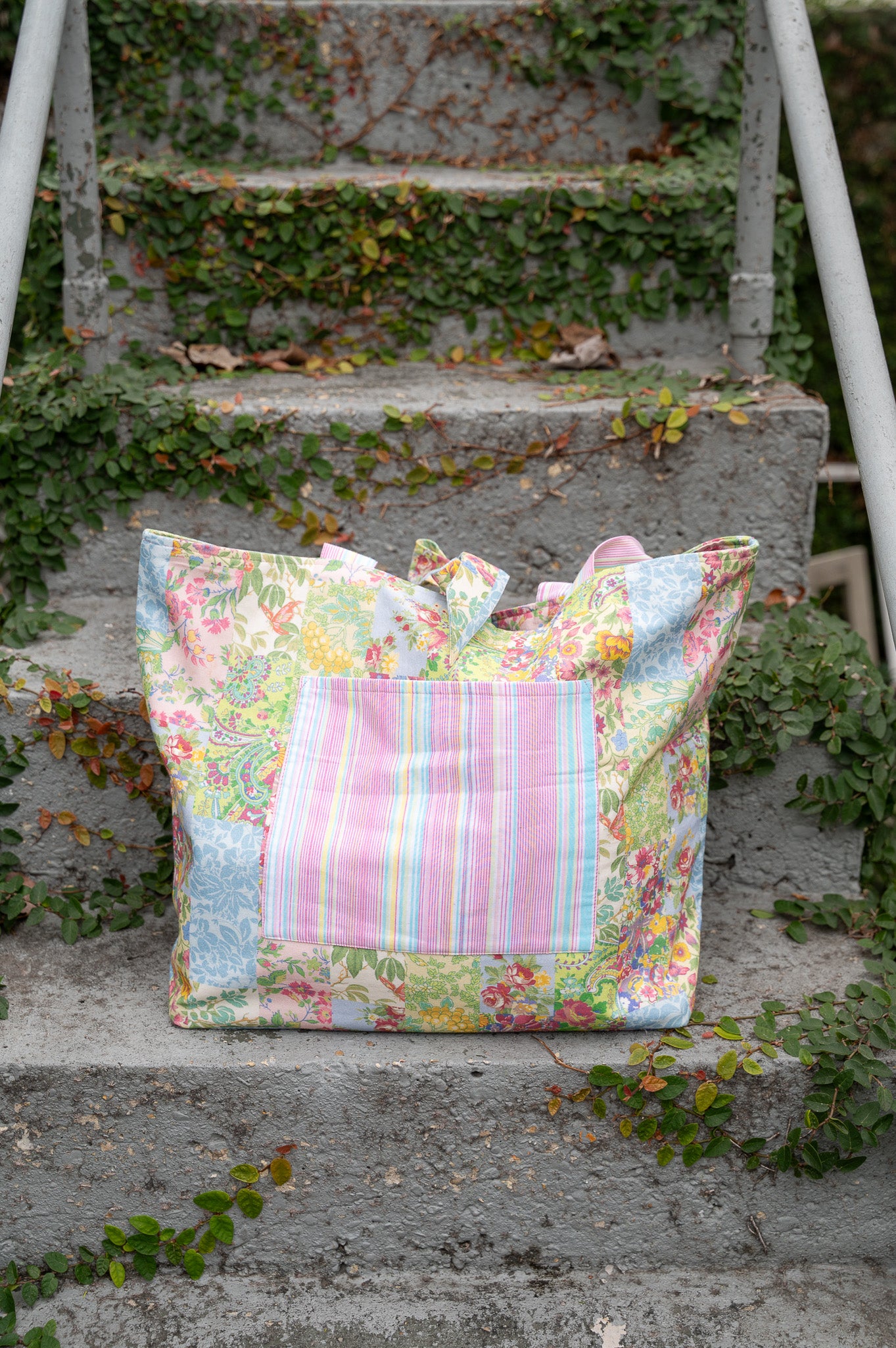 Garden Collage Patchwork Market Tote Bag