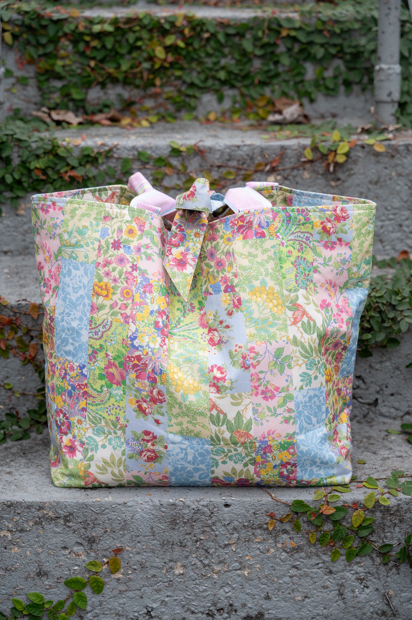 Garden Collage Patchwork Market Tote Bag