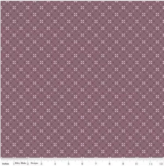 Evening on the Prairie Geo Floral Grape, Fabric by the Yard