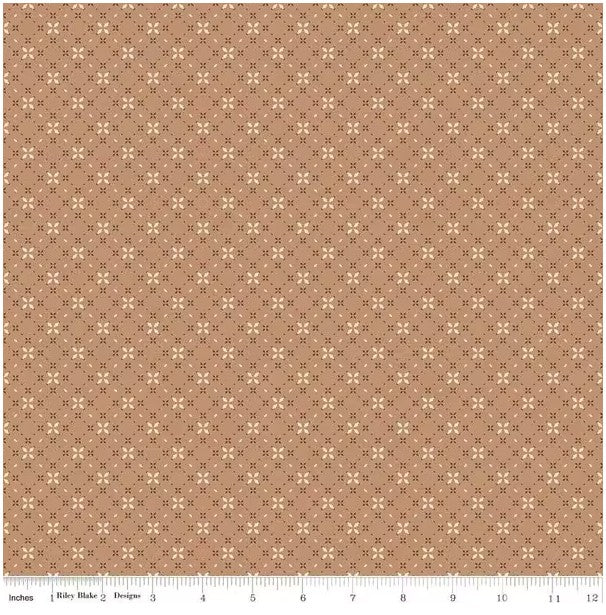 Evening on the Prairie Geo Floral Sienna, Fabric by the Yard
