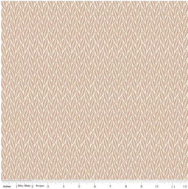 Evening on the Prairie Geo Leaves Beige, Fabric by the Yard