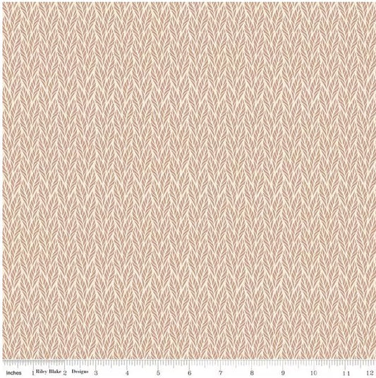 Evening on the Prairie Geo Leaves Beige, Fabric by the Yard