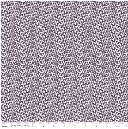 Evening on the Prairie Geo Leaves Purple, Fabric by the Yard