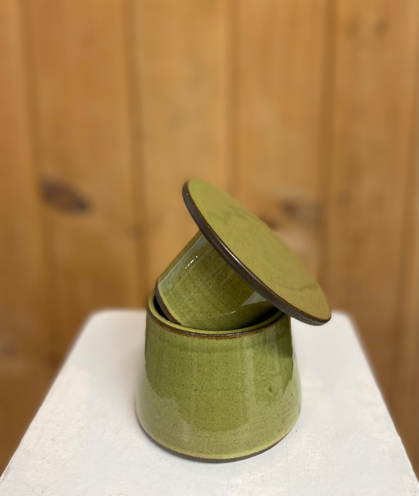 French Butter Crock in Prairie Green