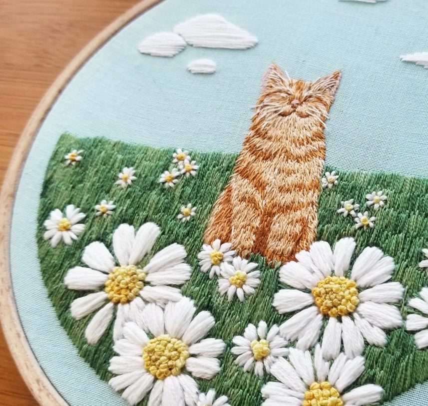Happy Cat Beginner's Hand Embroidery Kit