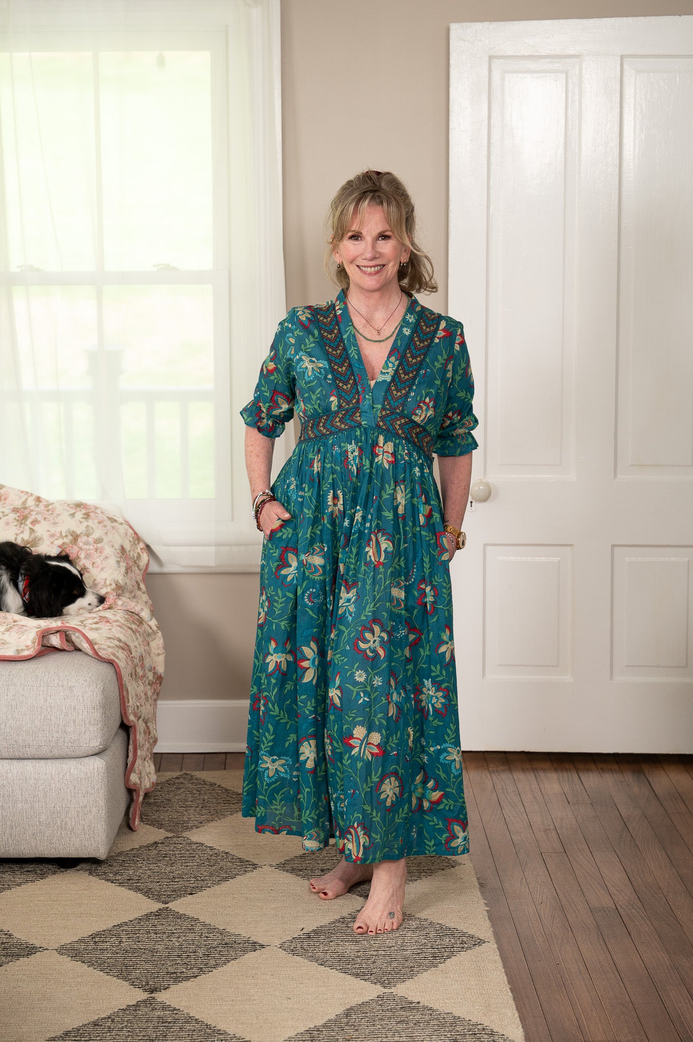 April Cornell Women's The Hazel Dress, deep teal, 1X April Cornell Women's The Hazel Dress, deep teal, 1X