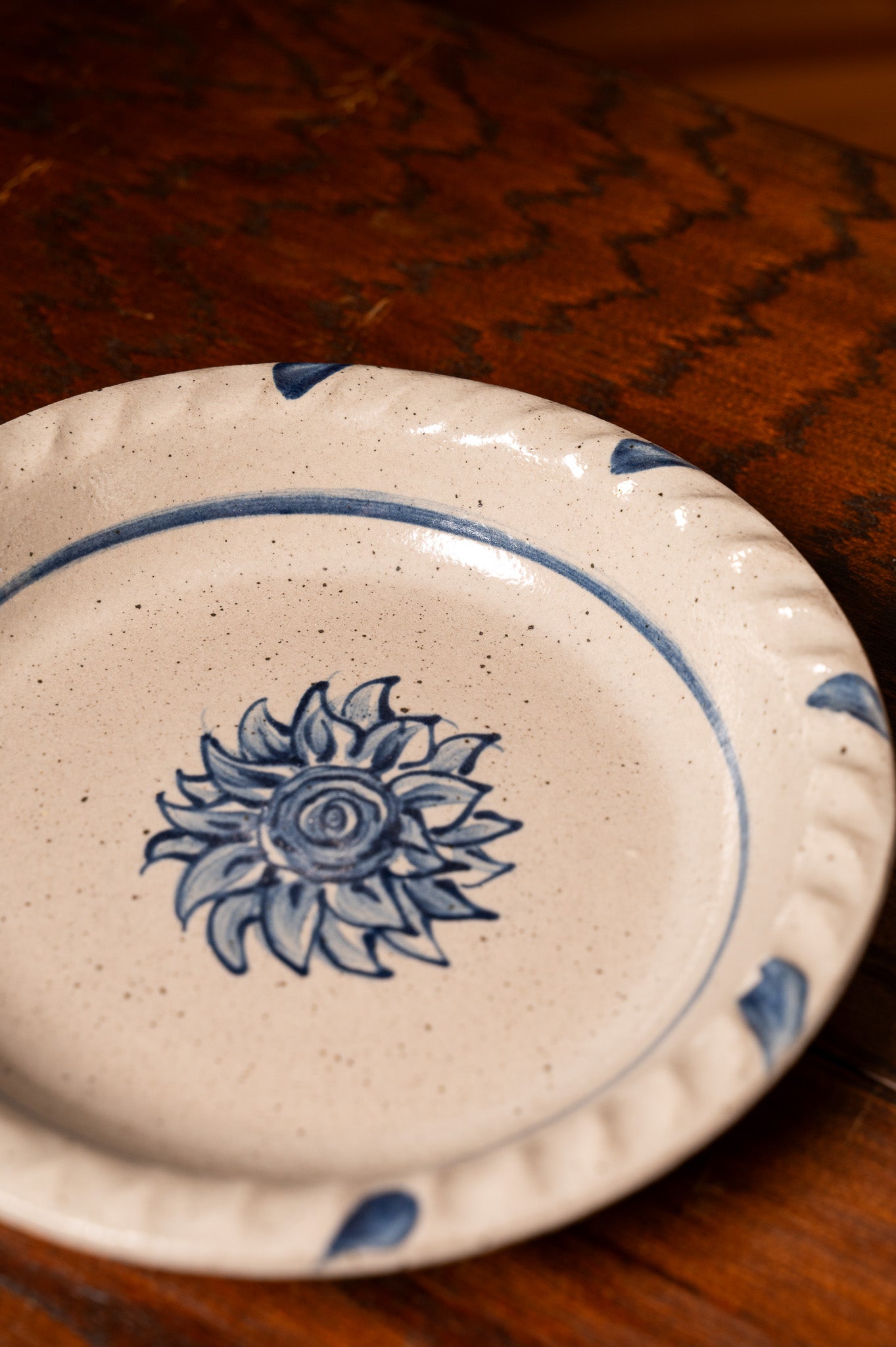 Here Comes the Sunflower Ceramic Pie Plate