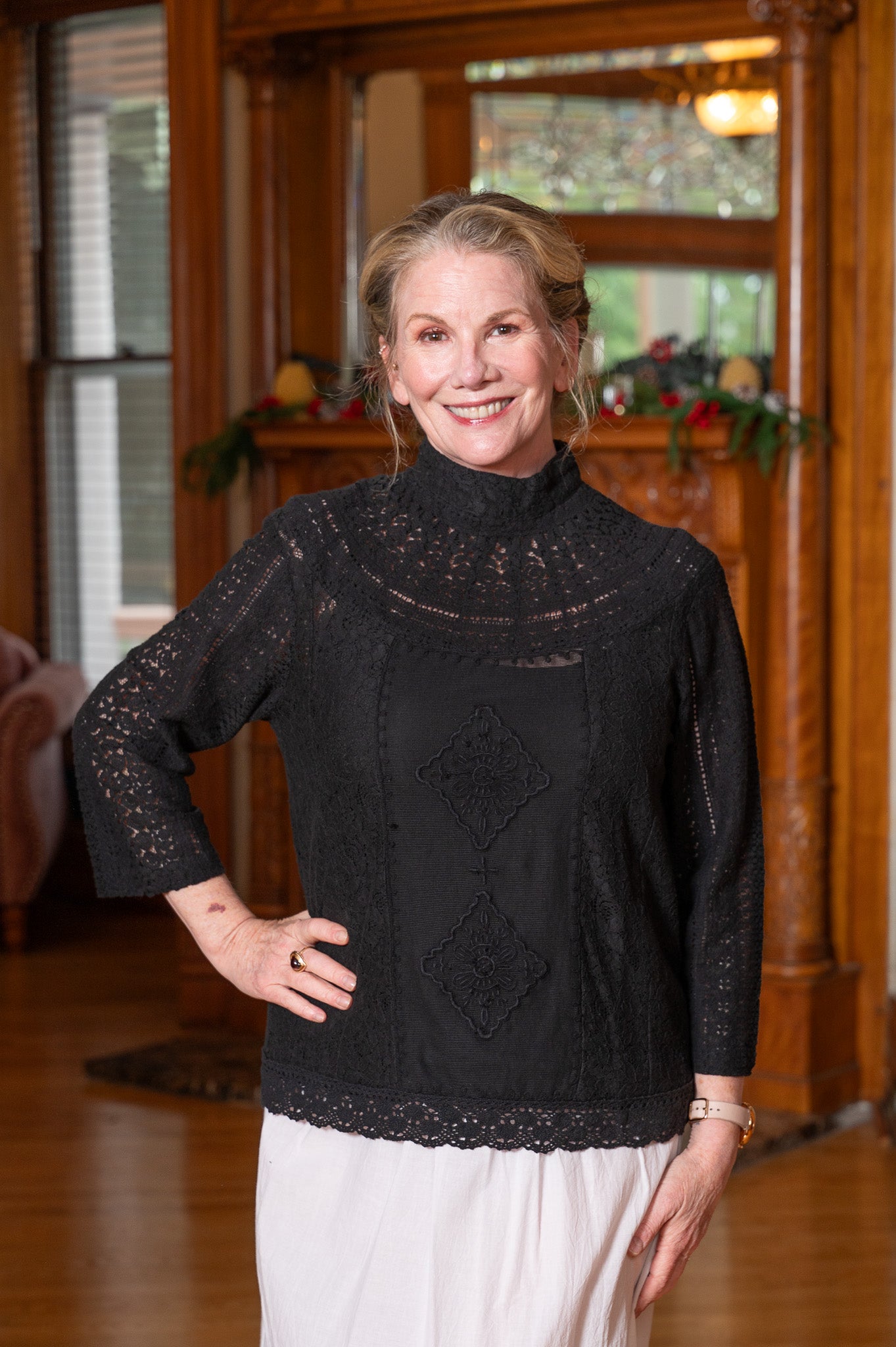 High Society Lace Blouse in Black