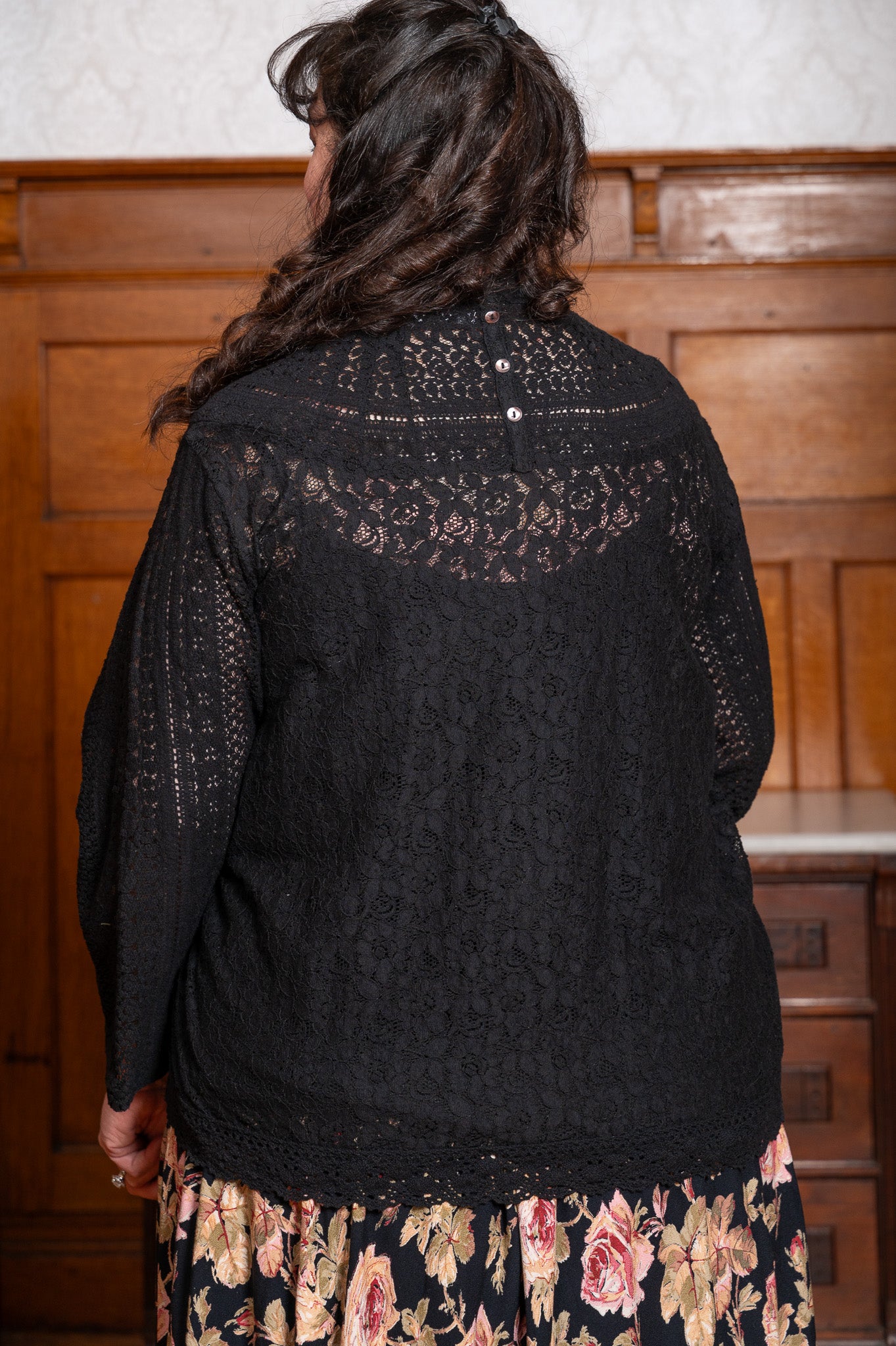 High Society Lace Blouse in Black