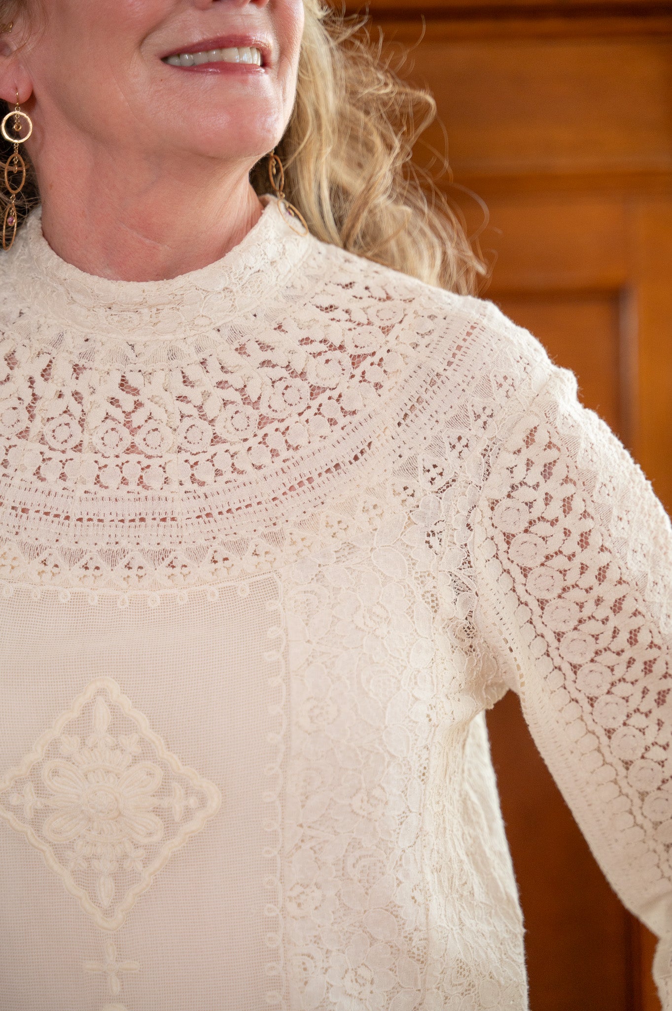 High Society Lace Blouse in Ecru