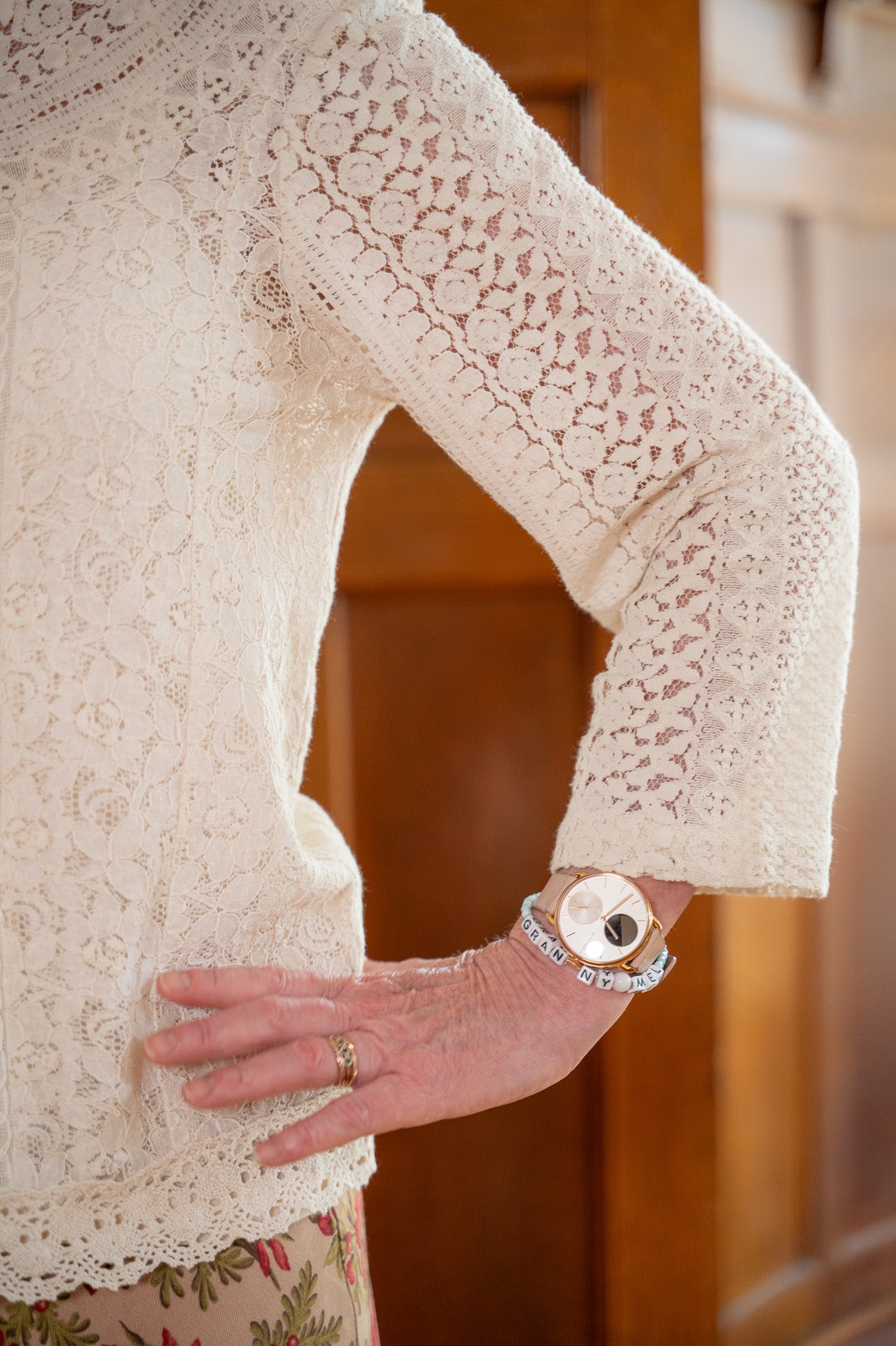 High Society Lace Blouse in Ecru