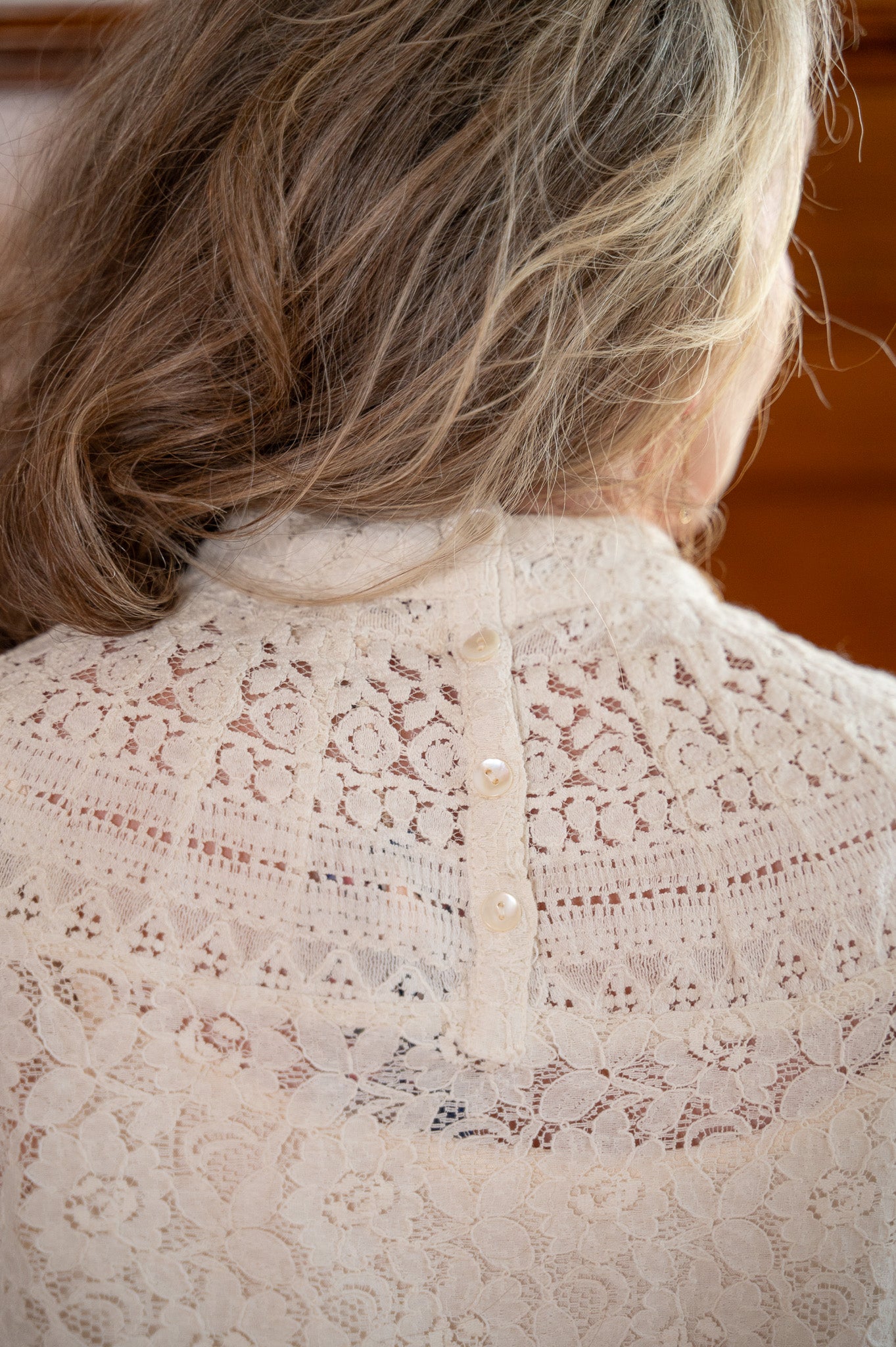 High Society Lace Blouse in Ecru