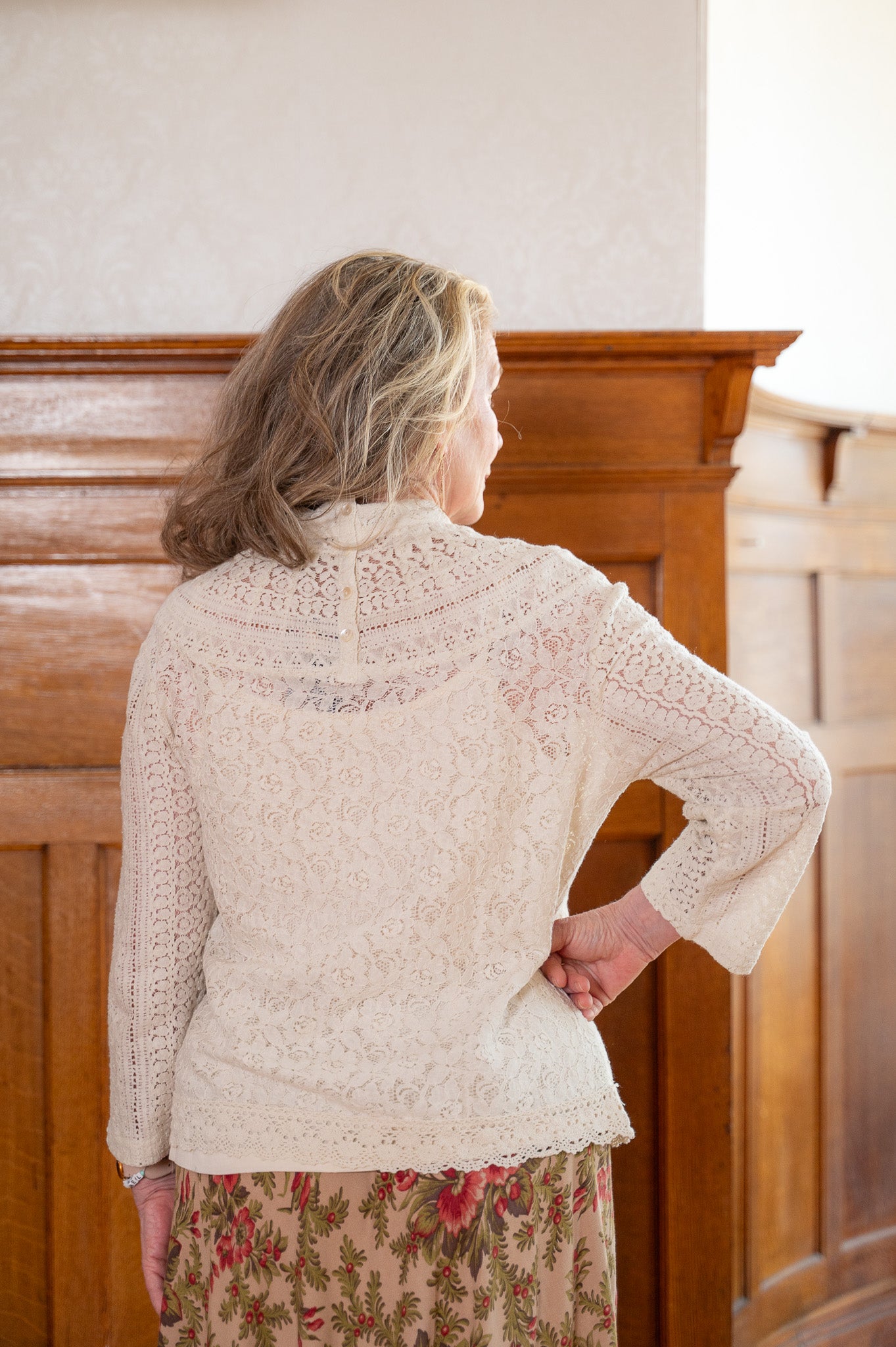 High Society Lace Blouse in Ecru