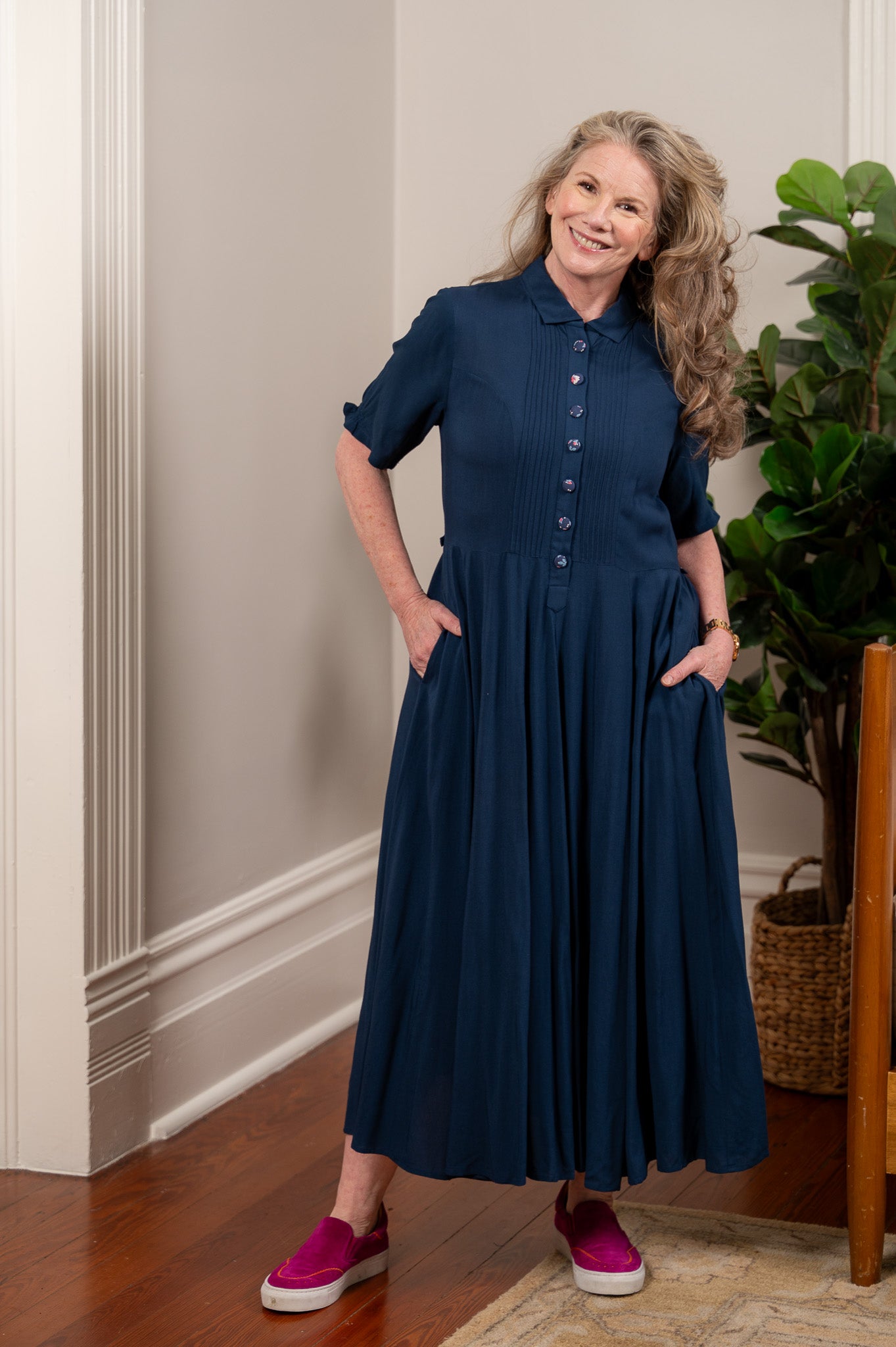 navy blue hostess dress April Cornell Hostess Dress in Navy for Women, Size M