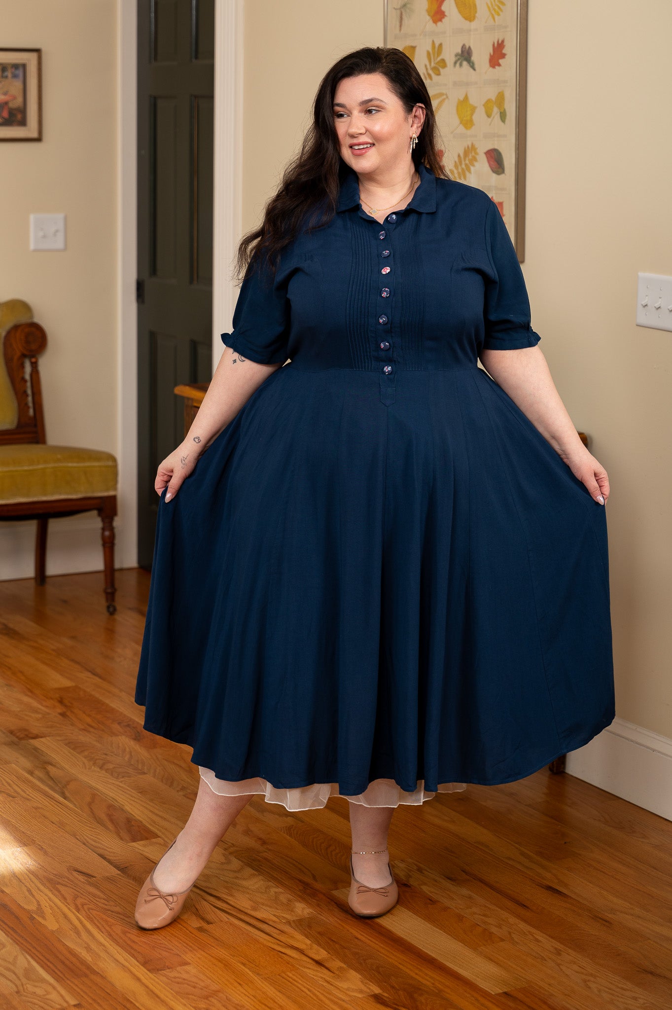 navy blue hostess dress April Cornell Hostess Dress in Navy for Women, Size M