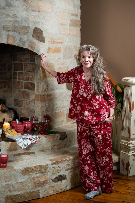 Milene Pajama Set in Wine