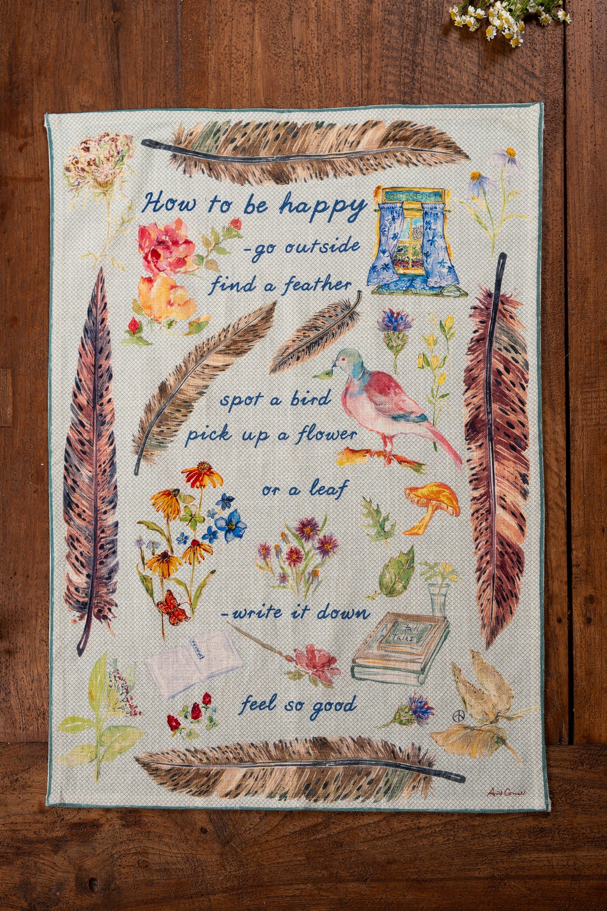 How to be Happy Tea Towel