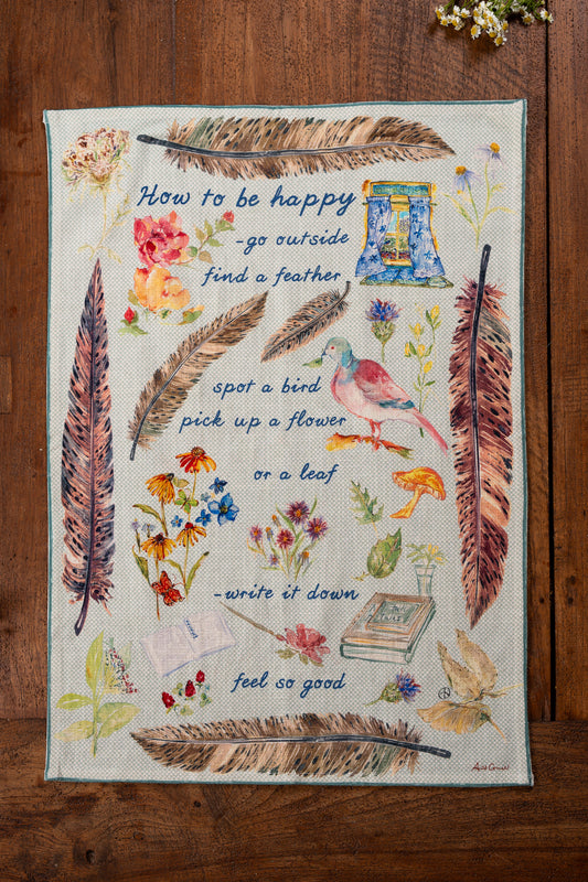 How to be Happy Tea Towel