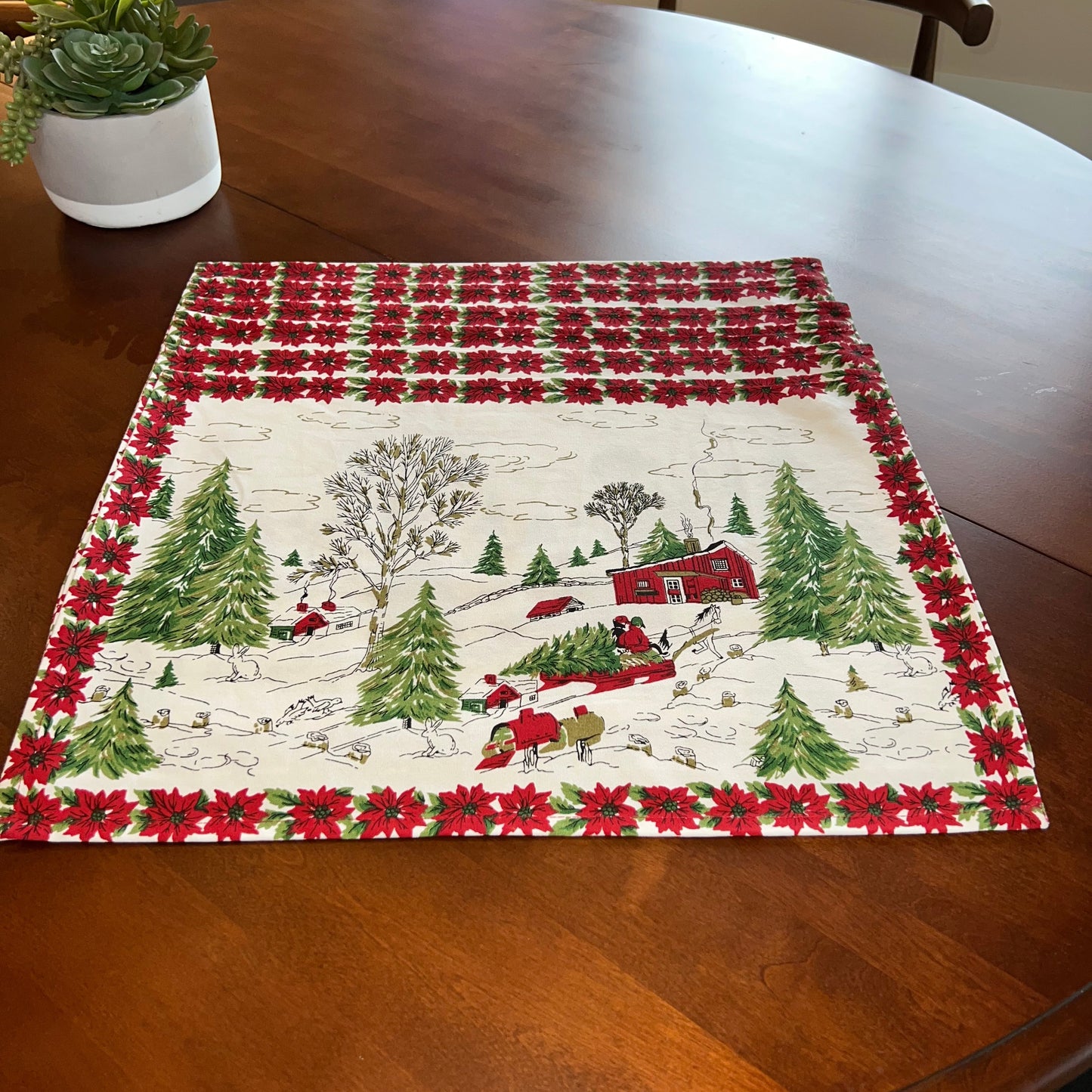 Christmas Prairie-Village Placemat, Set of 6