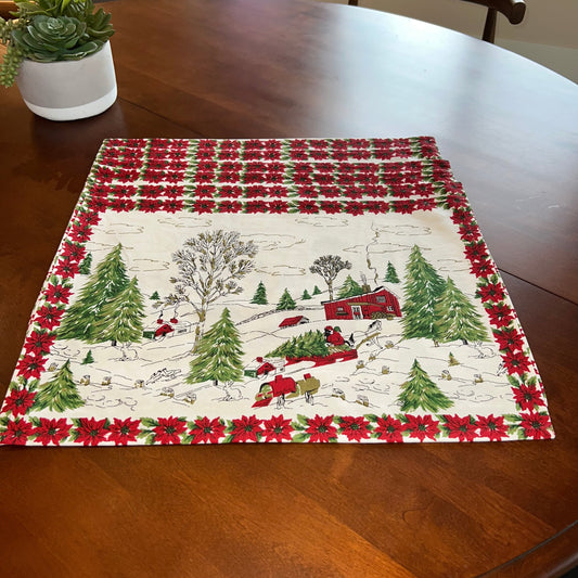 Christmas Prairie-Village Placemat, Set of 6