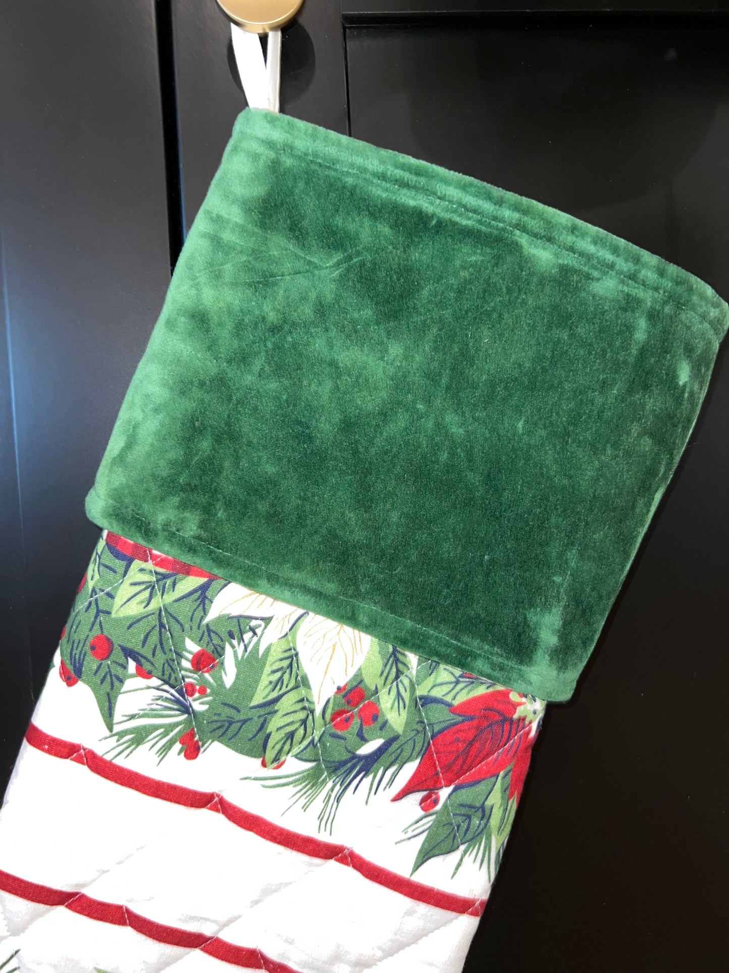 Christmas Cottage Poinsettia Stocking