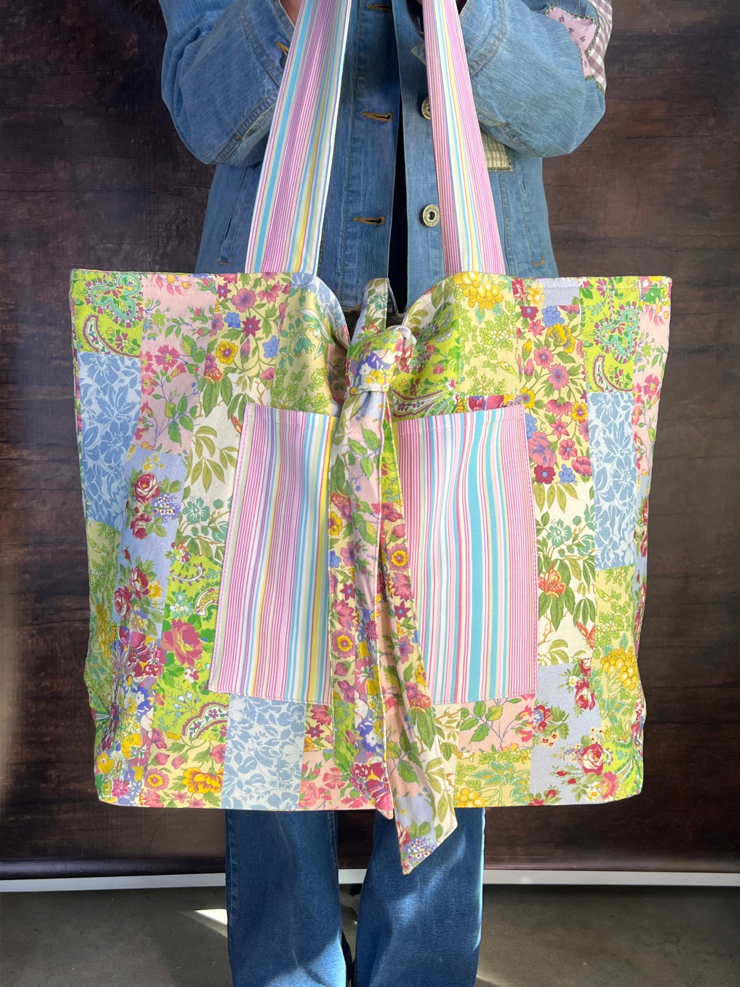 Garden Collage Patchwork Market Tote Bag