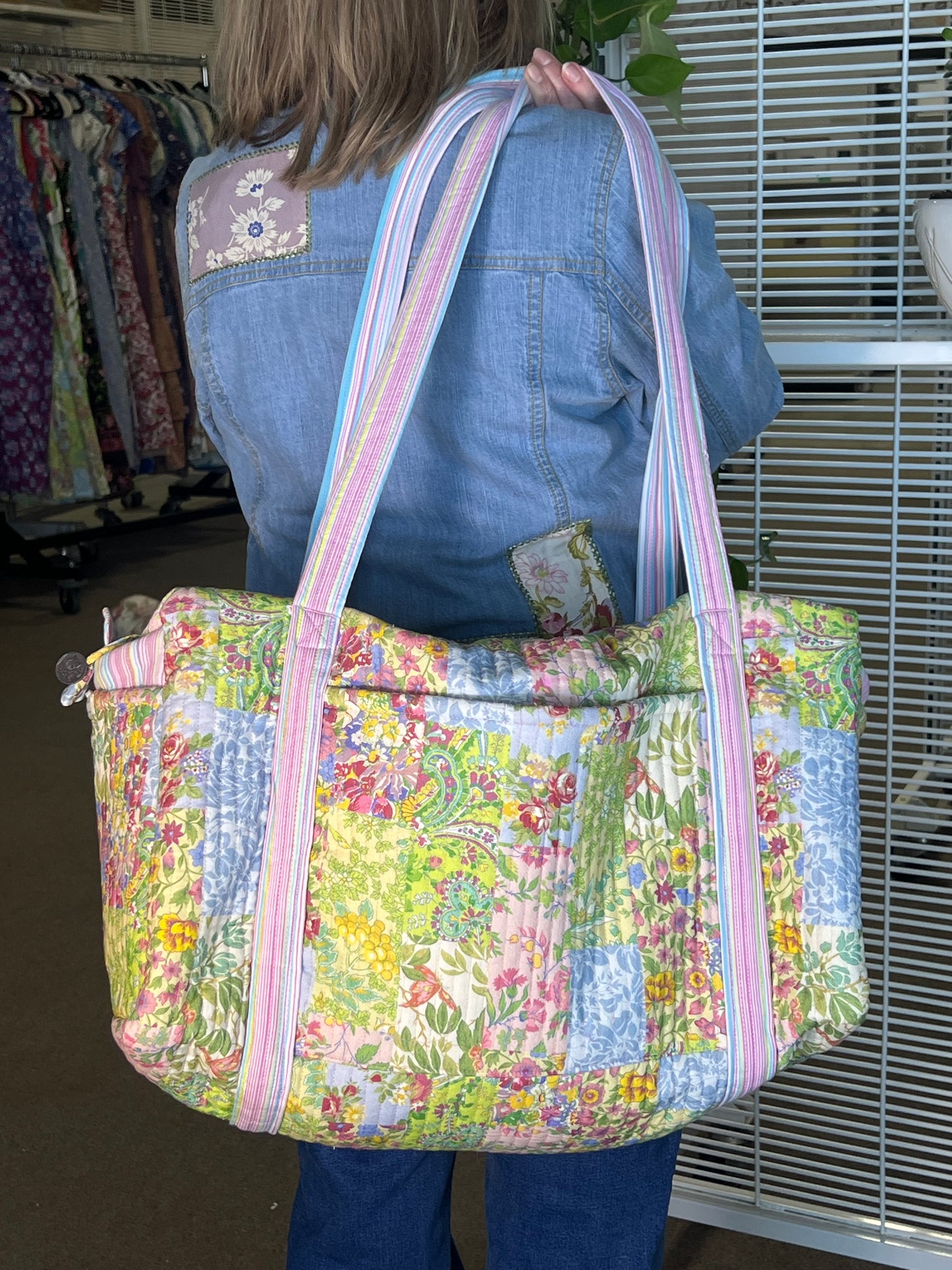 Garden Collage Patchwork Duffle Bag