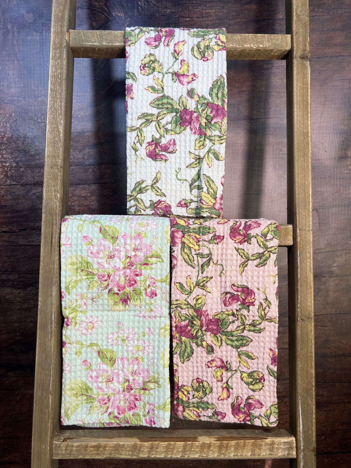 Sweet Pea Patchwork Tea Towel Bundles, Set of 3