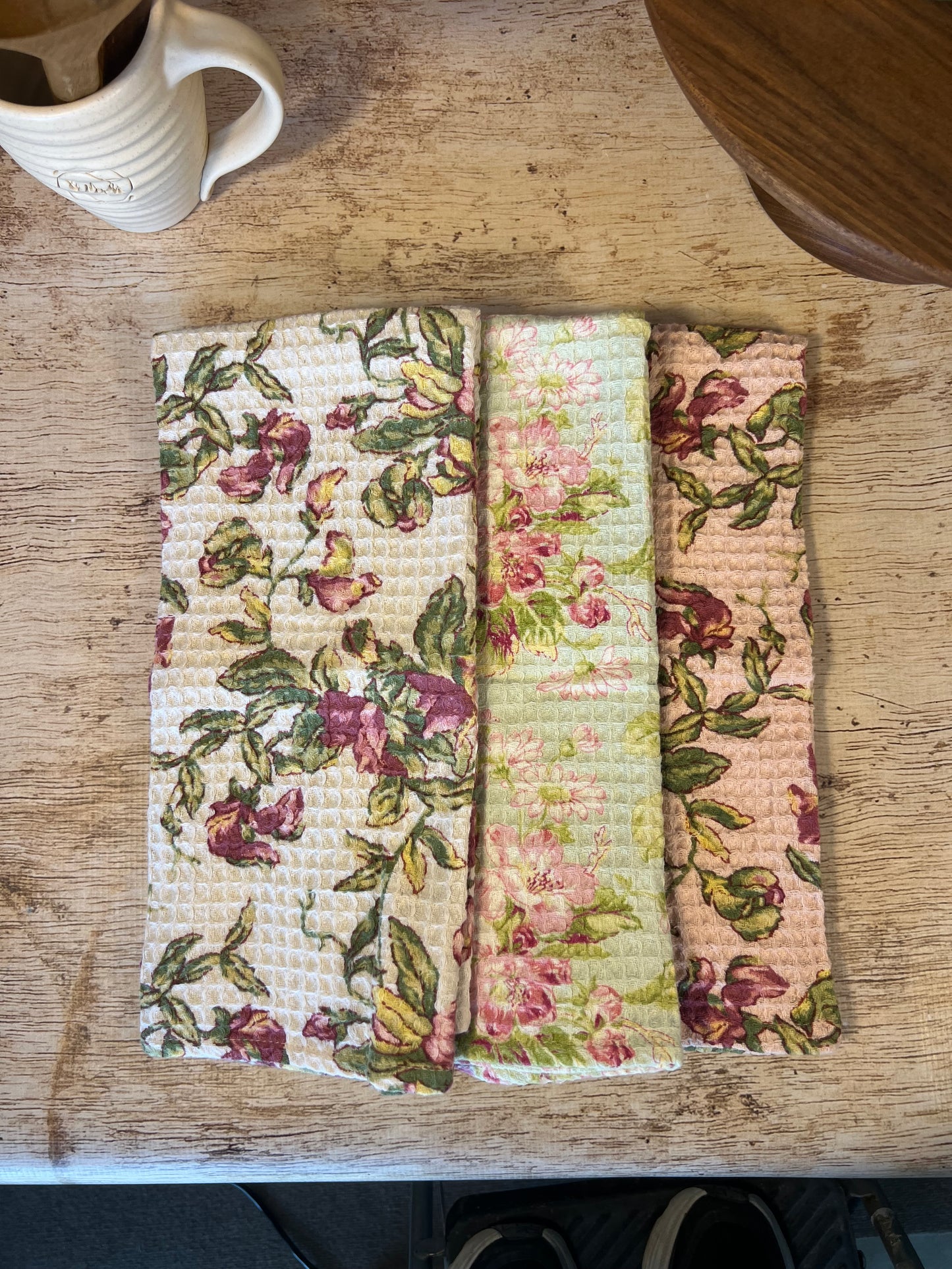 Sweet Pea Patchwork Tea Towel Bundles, Set of 3