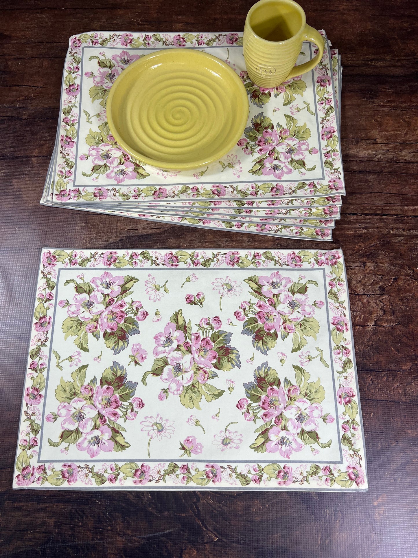 Apple Blossom Placemats, Set of 6