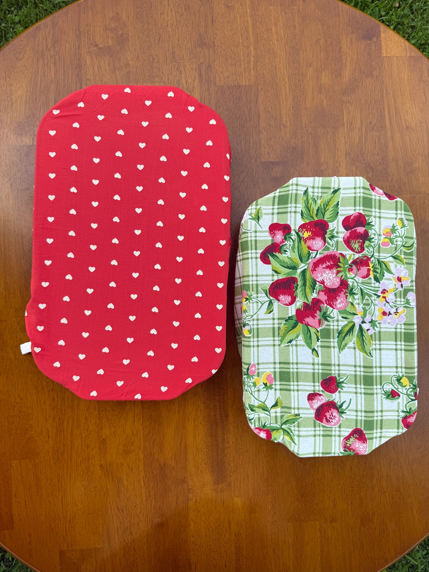 Strawberry Gingham Casserole Covers, Set of 2