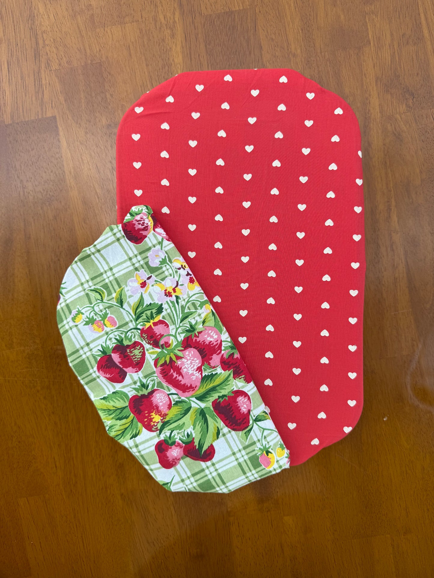 Strawberry Gingham Casserole Covers, Set of 2
