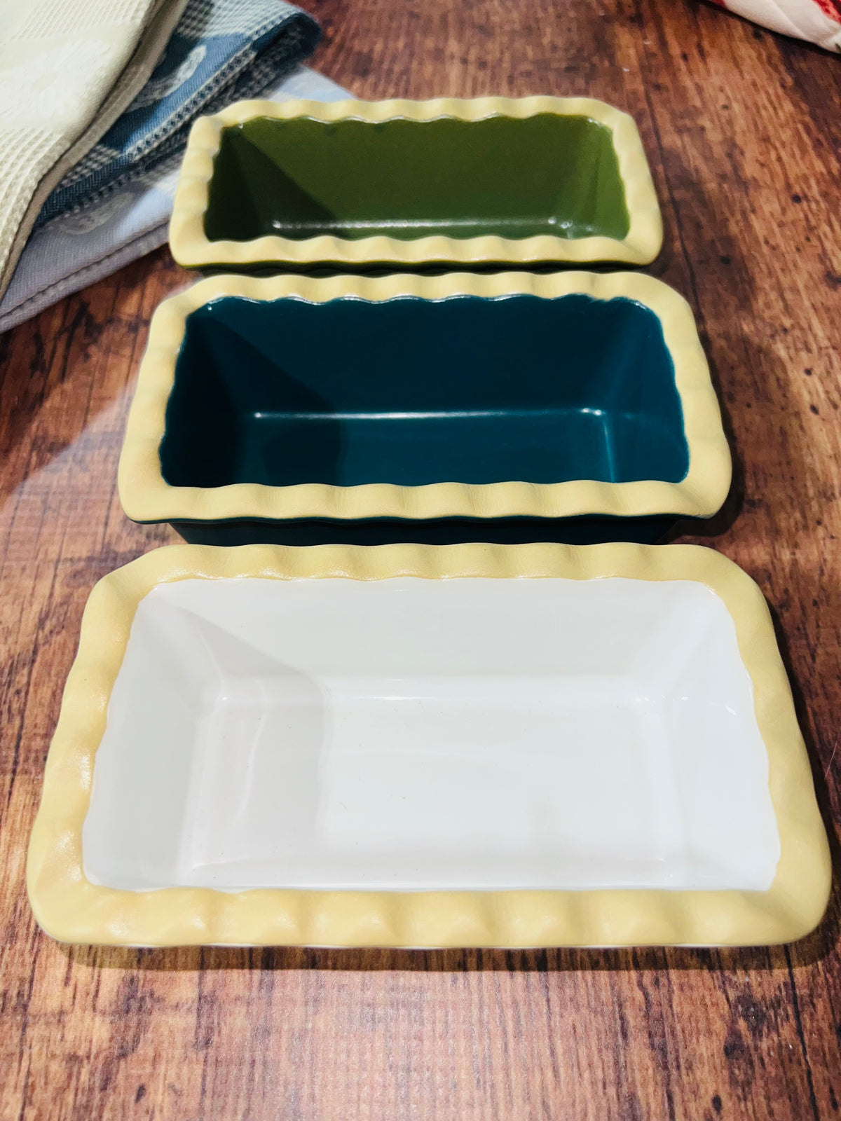The Brookline Mini Frilly Loaf Pan, Set of 3