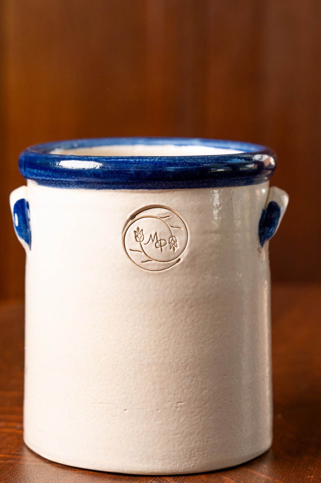 Modern Prairie Ironstone Handled Half-Gallon Crock