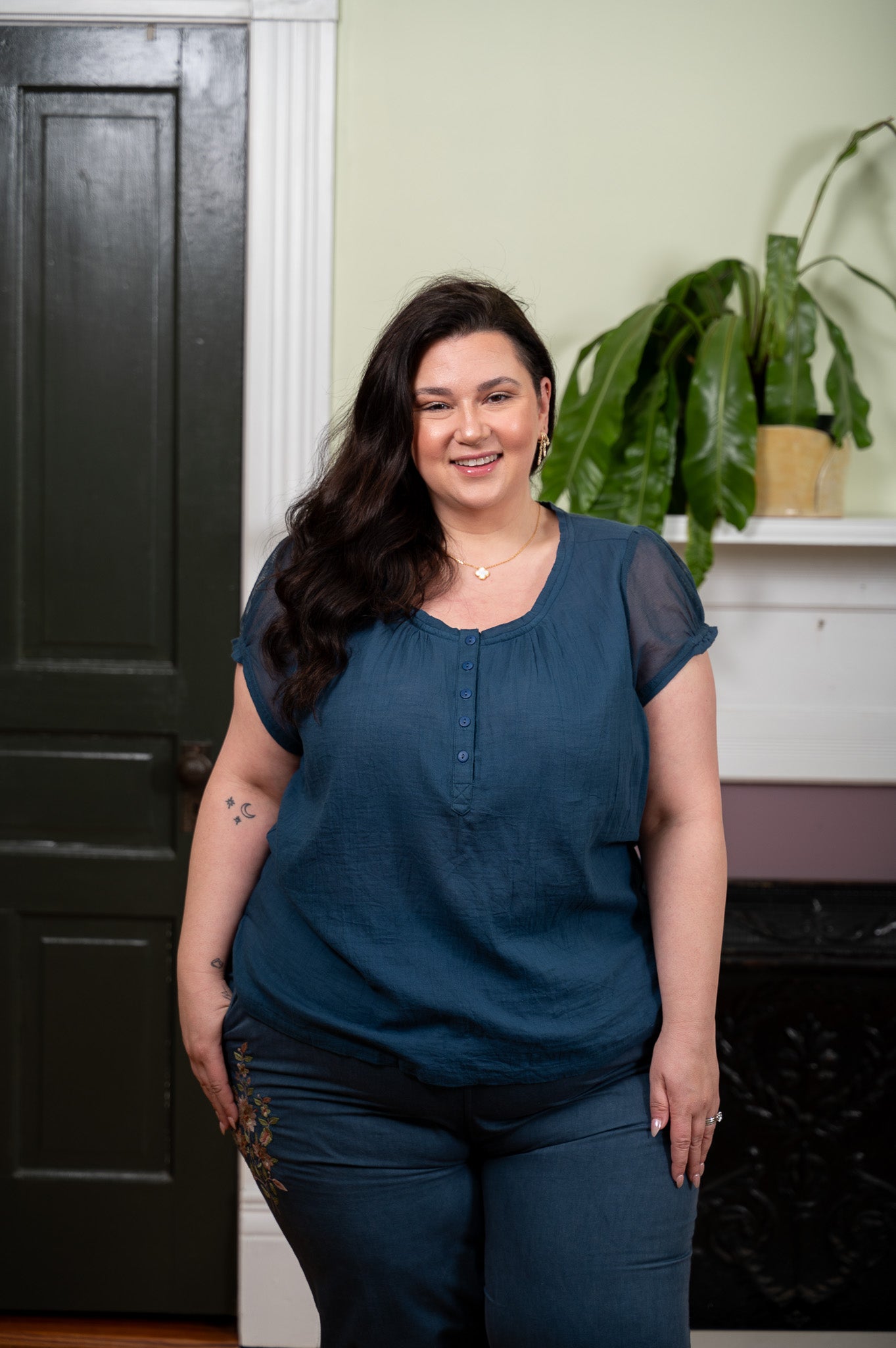 The Judy Blouse in Navy