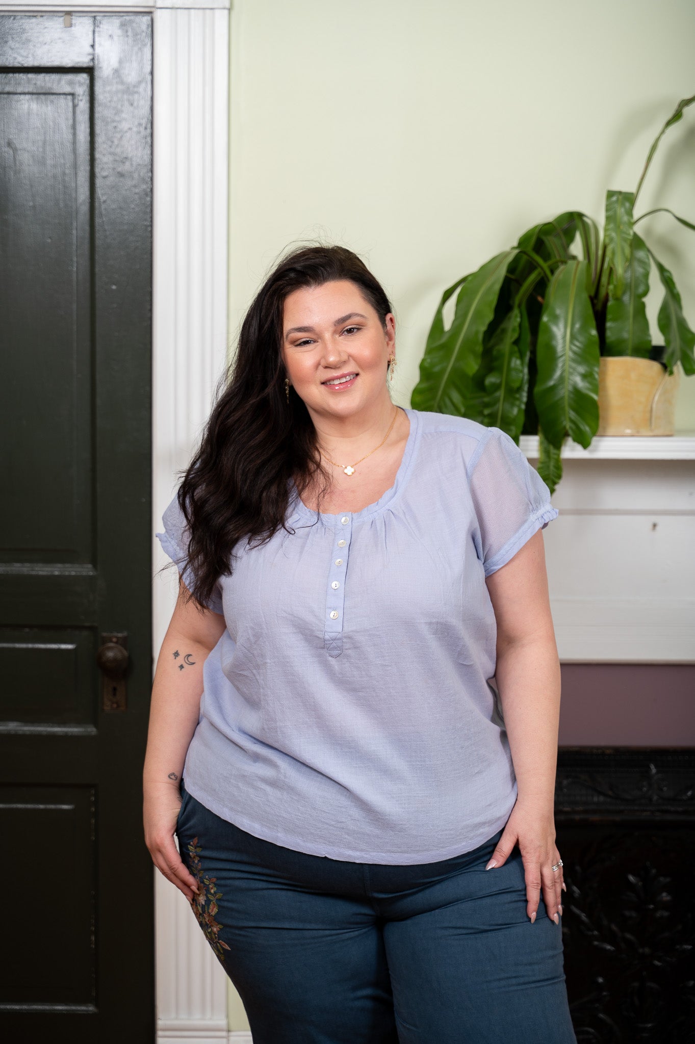 Judy Blouse in Light Periwinkle