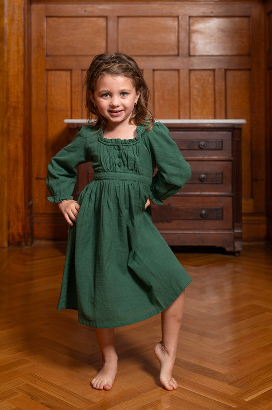 Quarter-Pint Laura Dress in Emerald