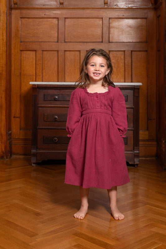 Quarter-Pint Laura Dress in Plum