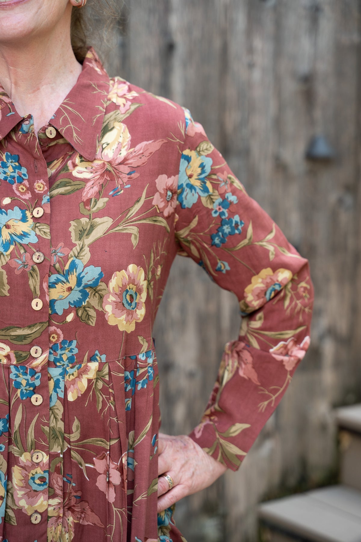 The Wandering Rose Shirt Dress