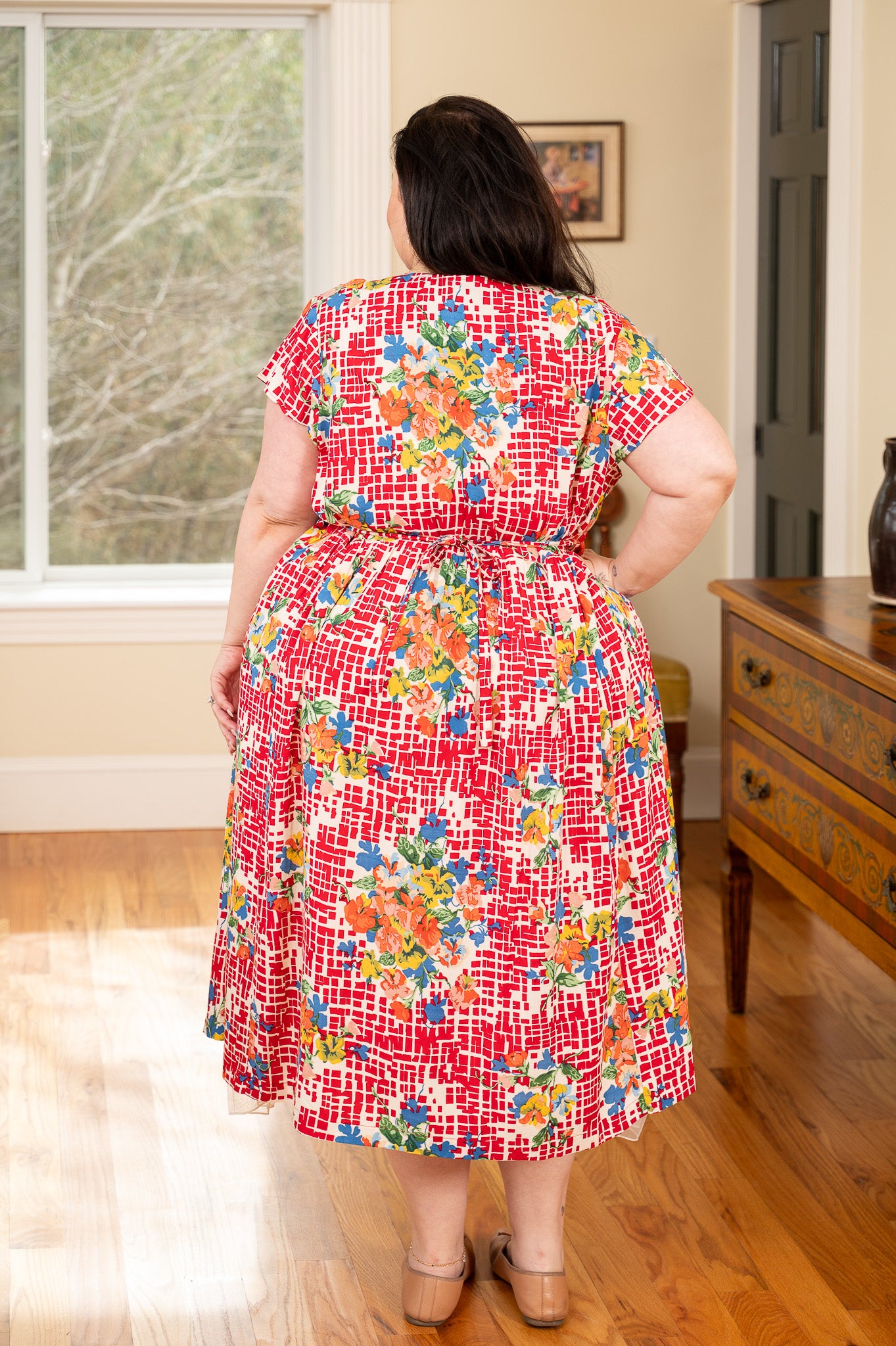 The Lisbon Rose Dress in Red