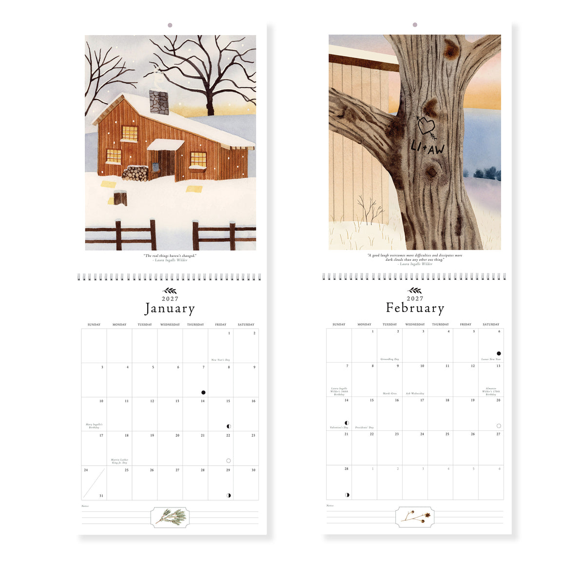 A Year on the Prairie Wall Calendar - 2027