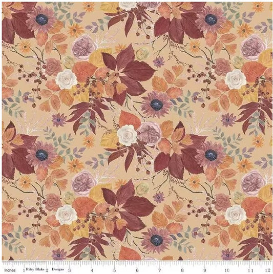 Evening on the Prairie Main Beige, Fabric by the Yard