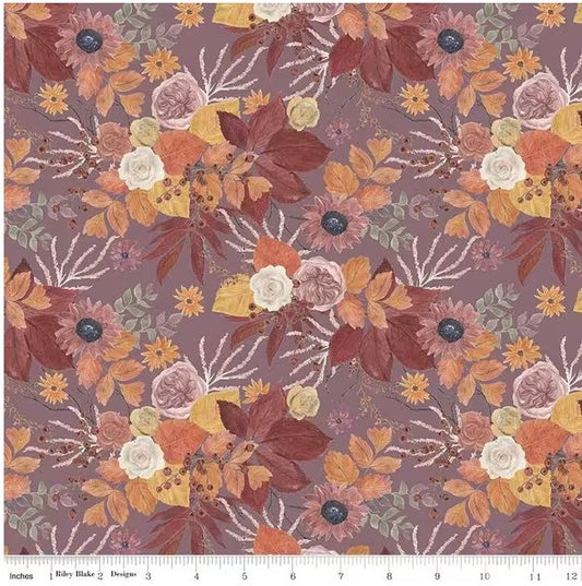 Evening on the Prairie Main Grape, Fabric by the Yard