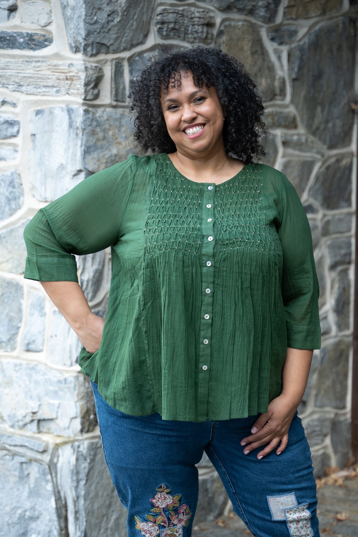 Marion Blouse in Green
