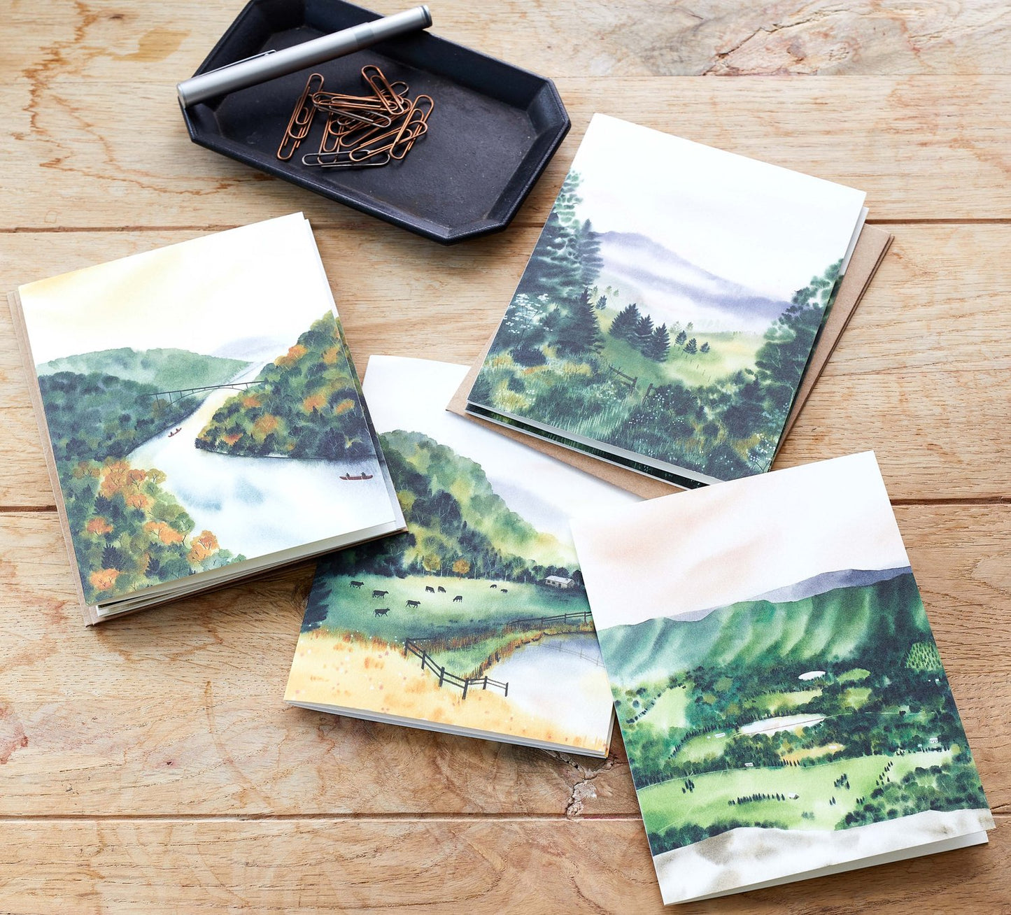 Hills and Meadows Mixed Stationery, Set of 8
