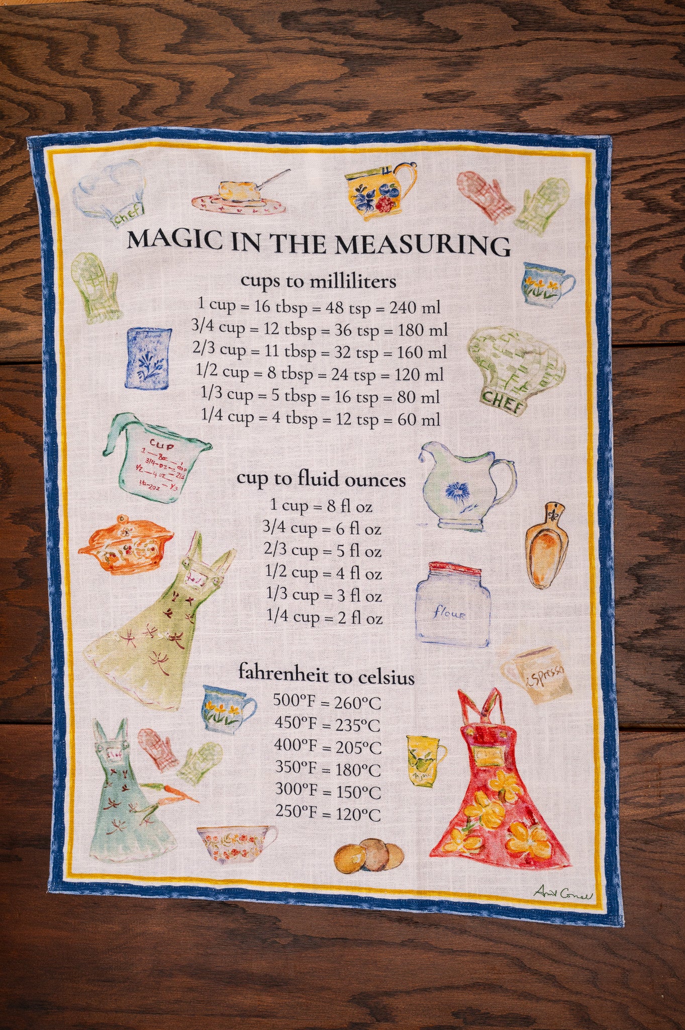 Measuring Magic Watercolor Tea Towel
