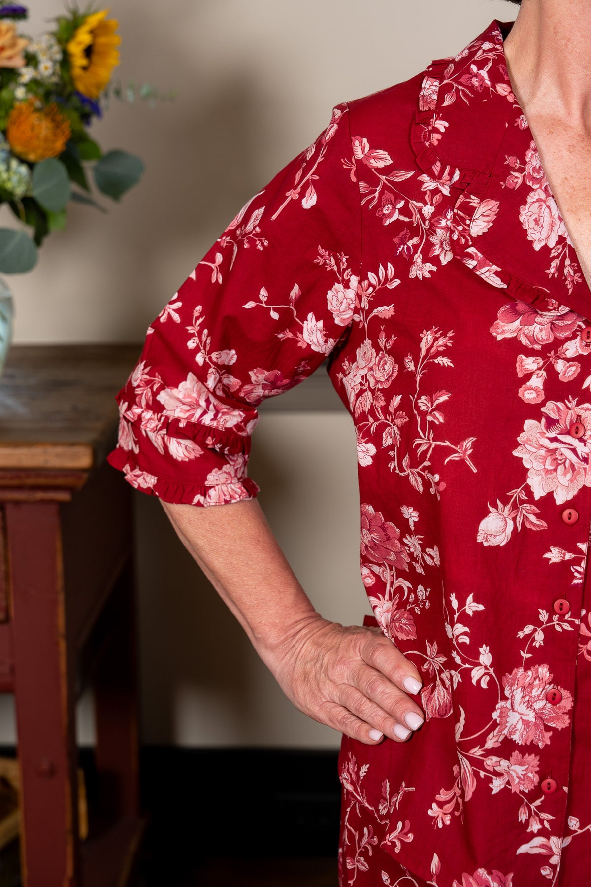 Milene Pajama Set in Wine