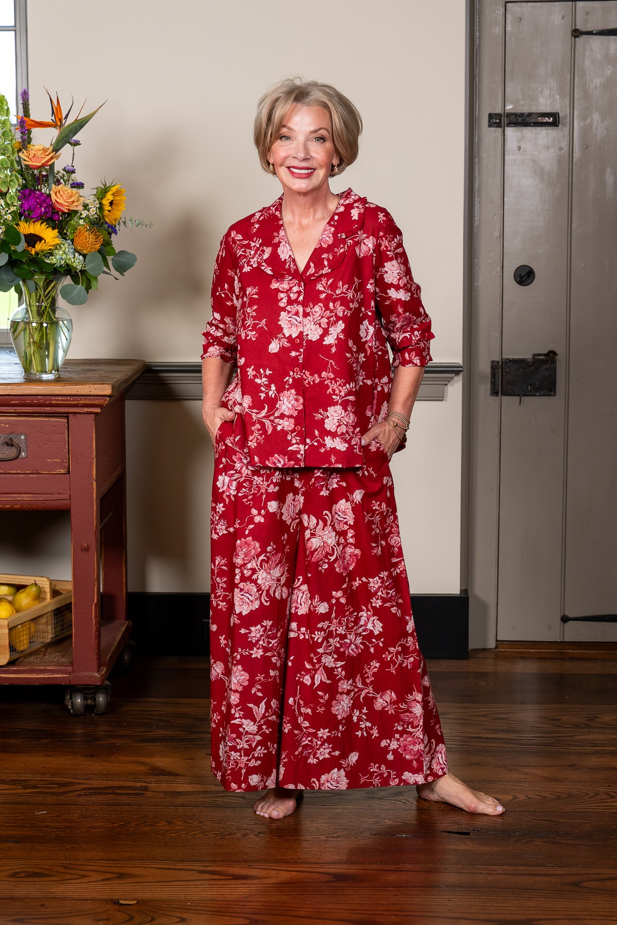 Milene Pajama Set in Wine