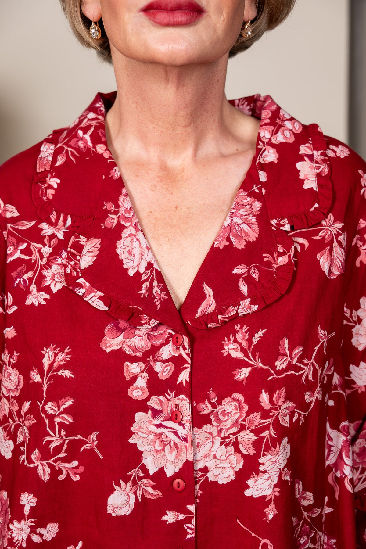Milene Pajama Set in Wine
