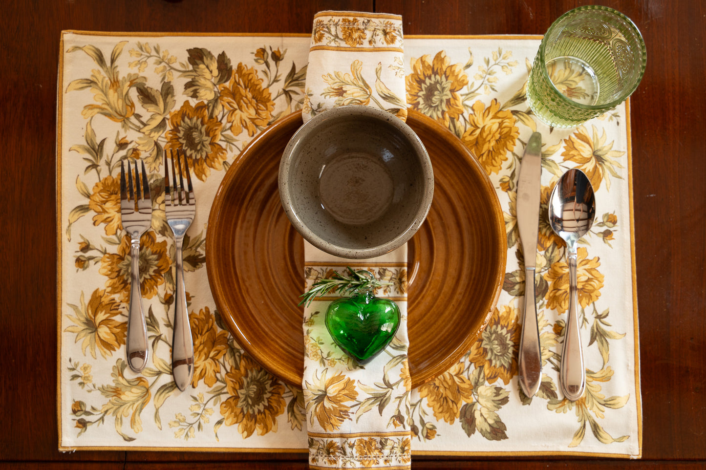 Musical Floral Canvas Placemats, Set of 6